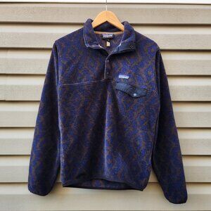 Y2k Patagonia Synchilla Womens Pullover Sweatshirt Quarter Button Aztec Pattern